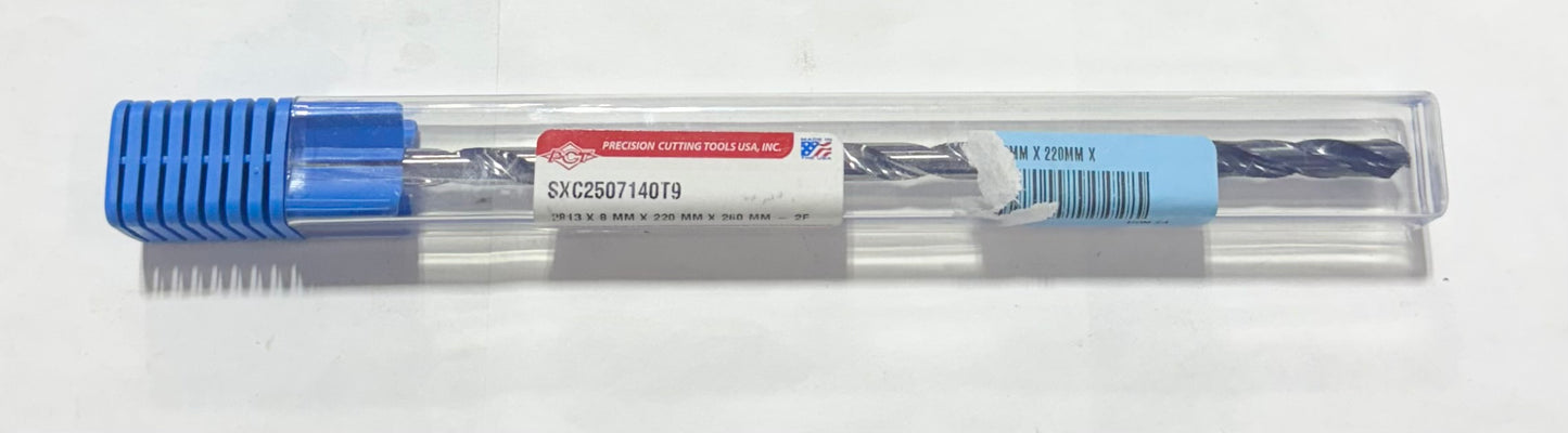 PCT .2813" Solid Carbide Drill 25xD Coolant Thru, 2FL, Double Margin, TiAICN