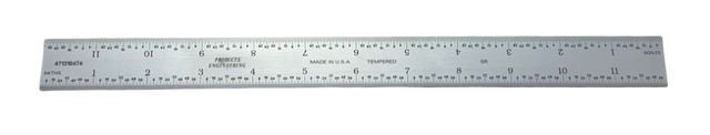 PEC Tools 12" 5R Certified Rigid Rule Satin Chrome USA Made