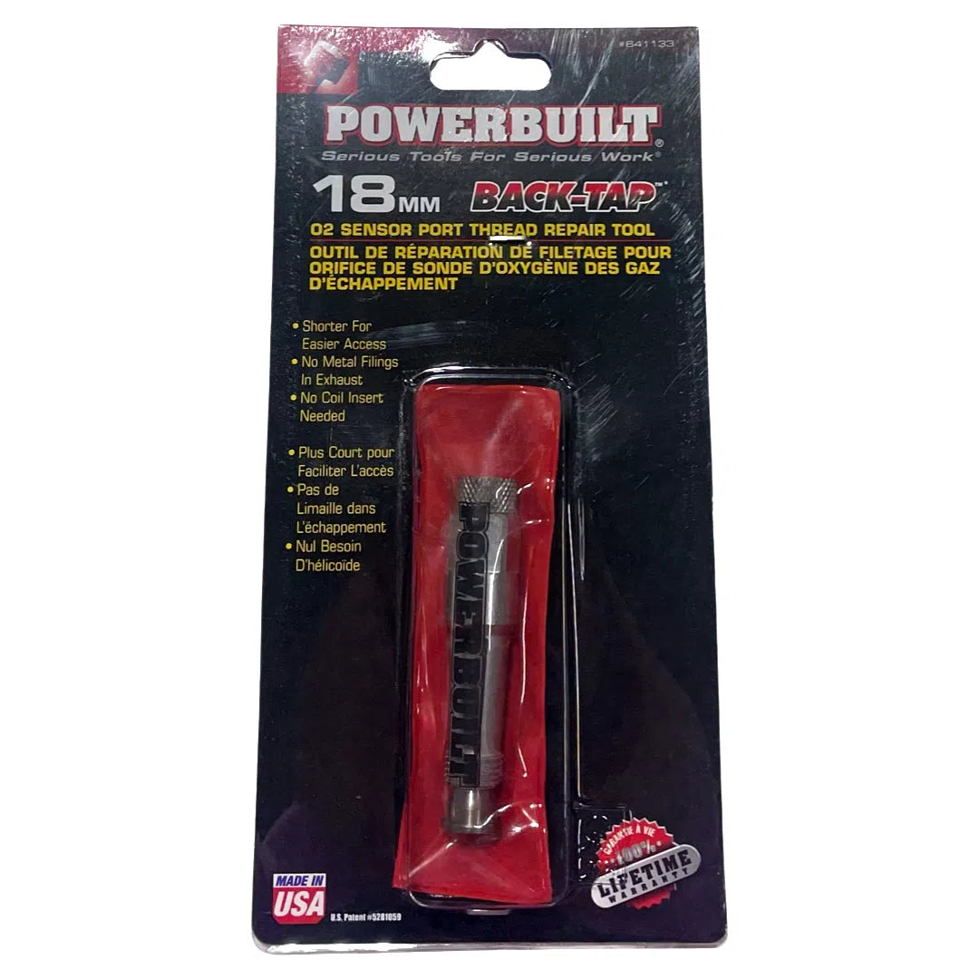 PowerBuilt 18mm Back-Tap O2 Sensor Port Thread Repair Tool USA Made 641133