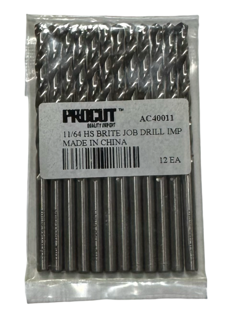 ProCut 11/64" HSS Drill Bit Jobber Length 12 Pack
