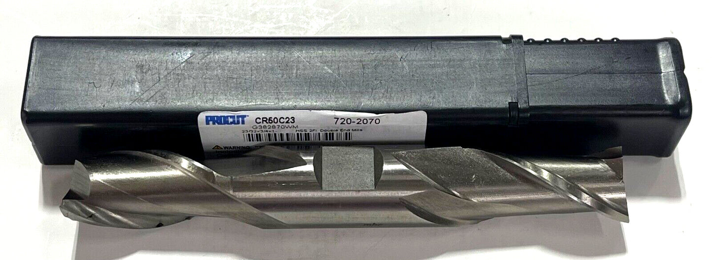 ProCut 23/32" HSS Double End Mill 2 Flute 3/4" Shank