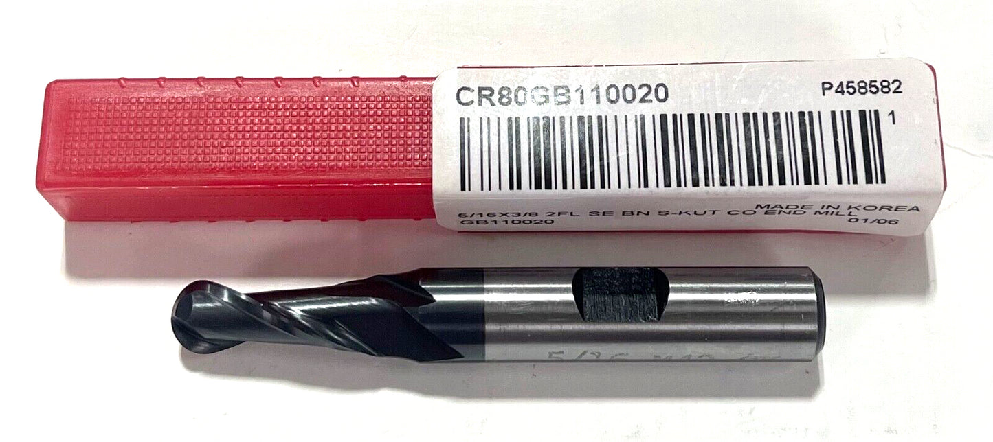 ProCut 5/16" Cobalt Ball Nose End Mill High Performance AlCrN Coating 2 Flute