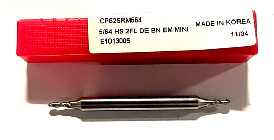 ProCut 5/64" HSS Double End Mill Ball Nosed 2 Flute Center Cutting