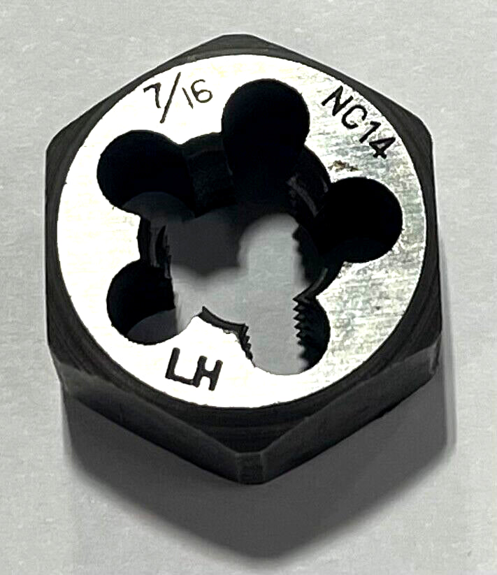 ProCut 7/16"-14 NC Carbon Steel Left Hand Hexagon Die