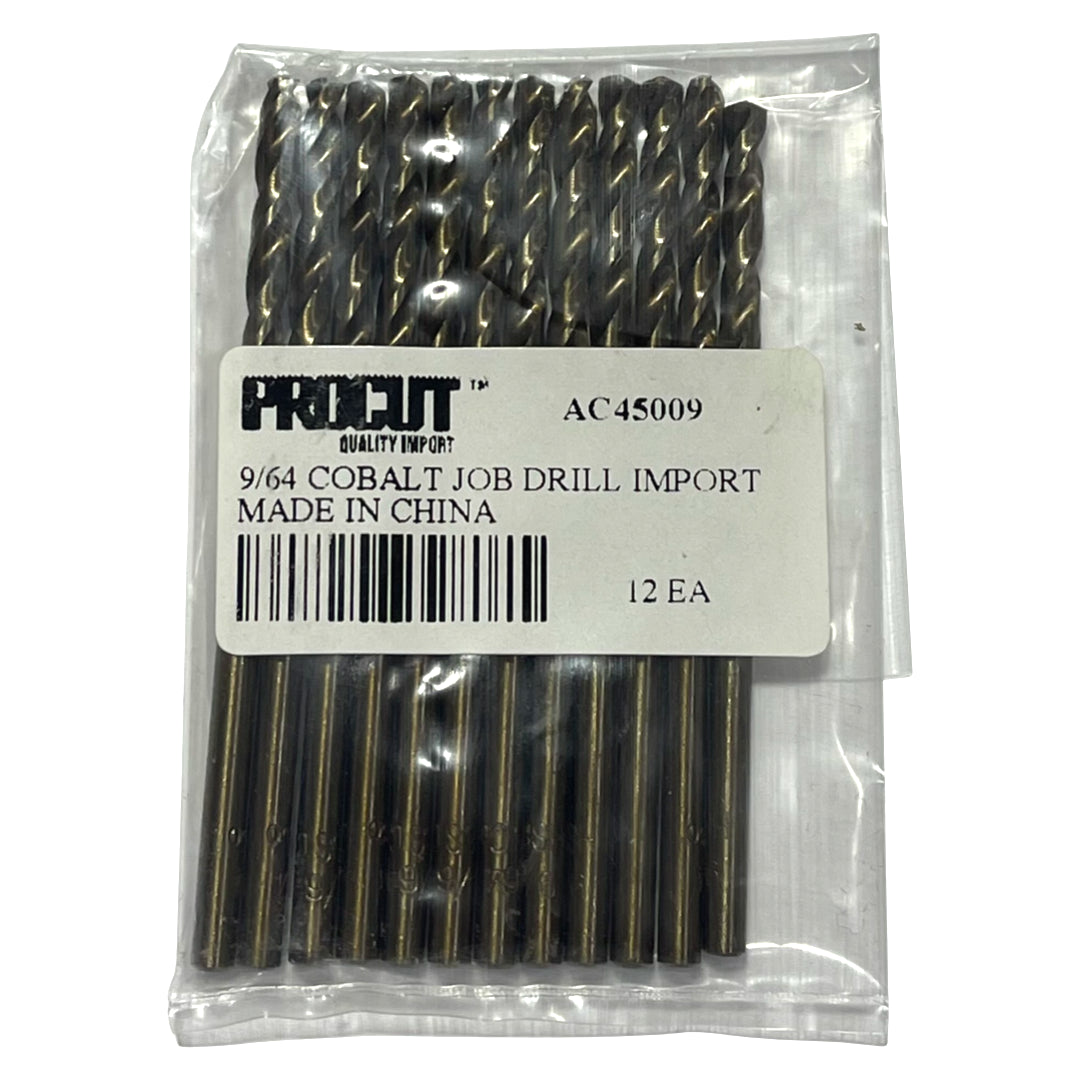 ProCut 9/64" Cobalt M42 Drill Bit Jobber Length 135° Split Point 12 Pack