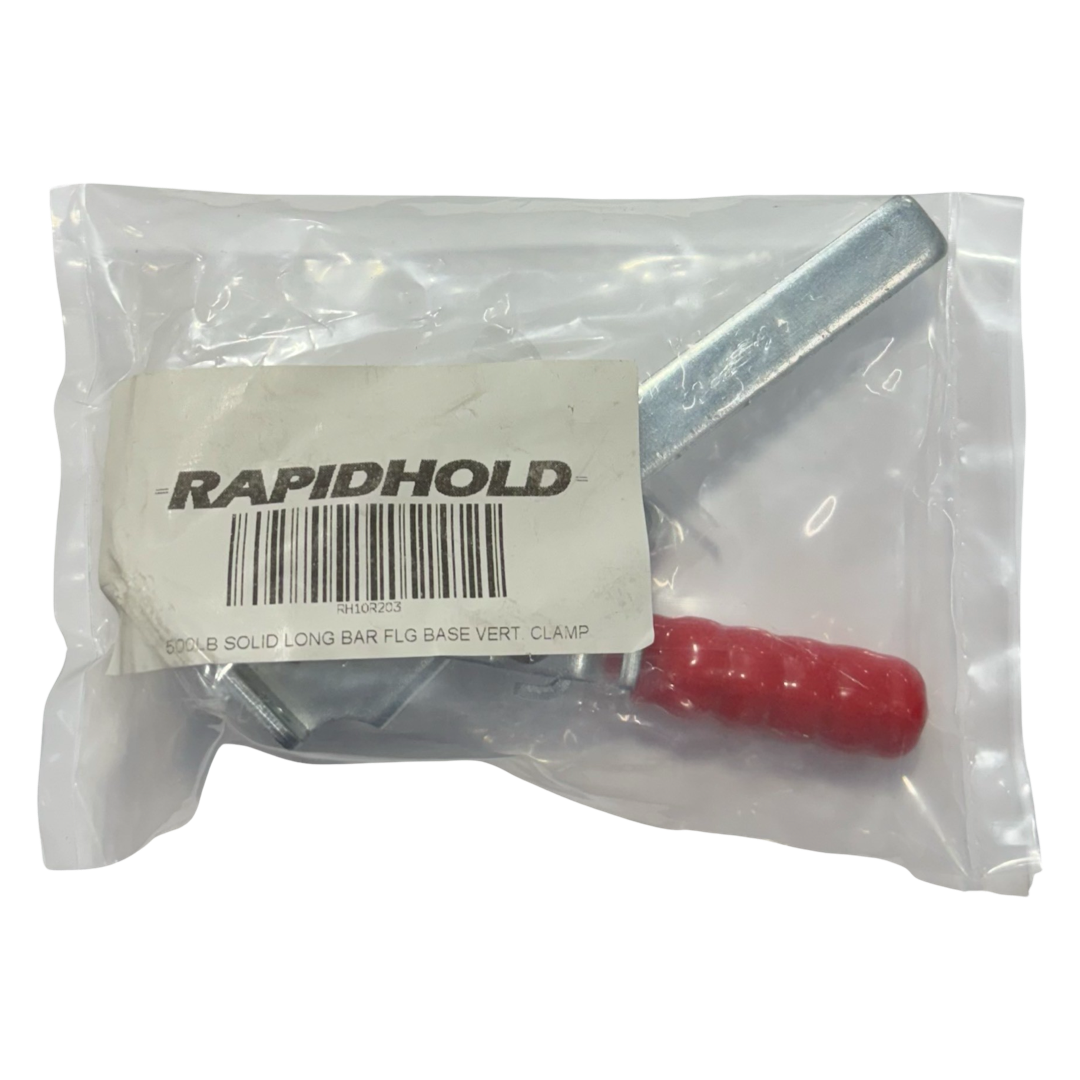 RapidHold 500LB Solid Long Bar Flanged Based Vertical Hold Down Clamp