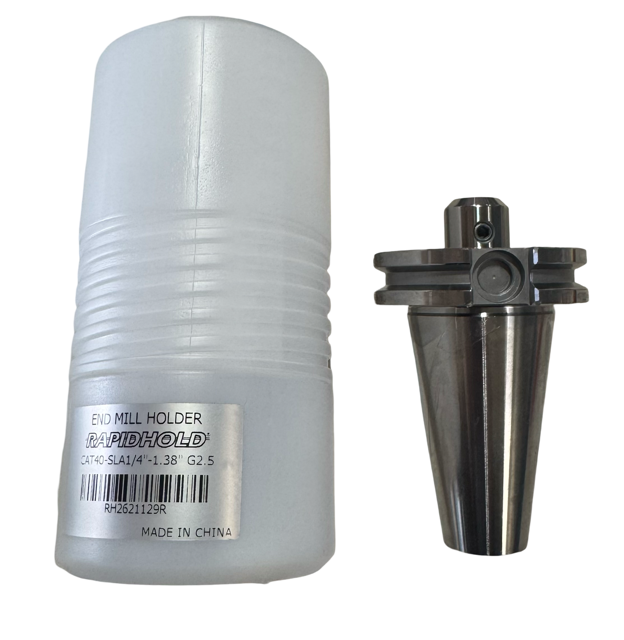 RapidHold CAT40-SLA End Mill Holder 1/4" Connection Diameter, 1.38" Protruding