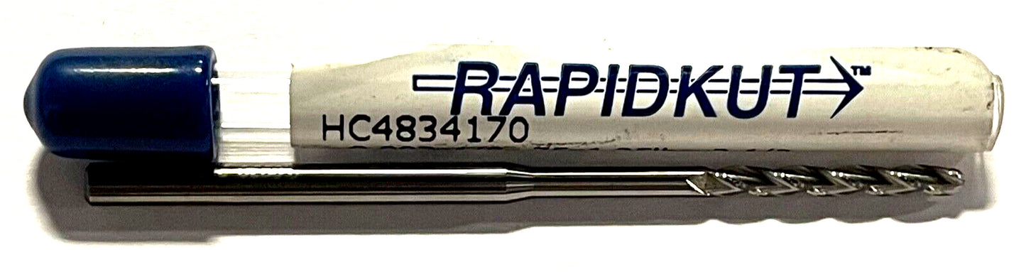 RapidKut 0.093" Carbide End Mill Ball Nosed 3 Flute 30° Helix USA Made