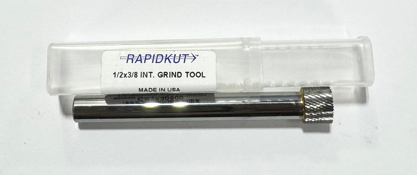 RapidKut 1/2" x 3/8" Carbide Internal Grinding Tool Diamond Cut Pattern USA