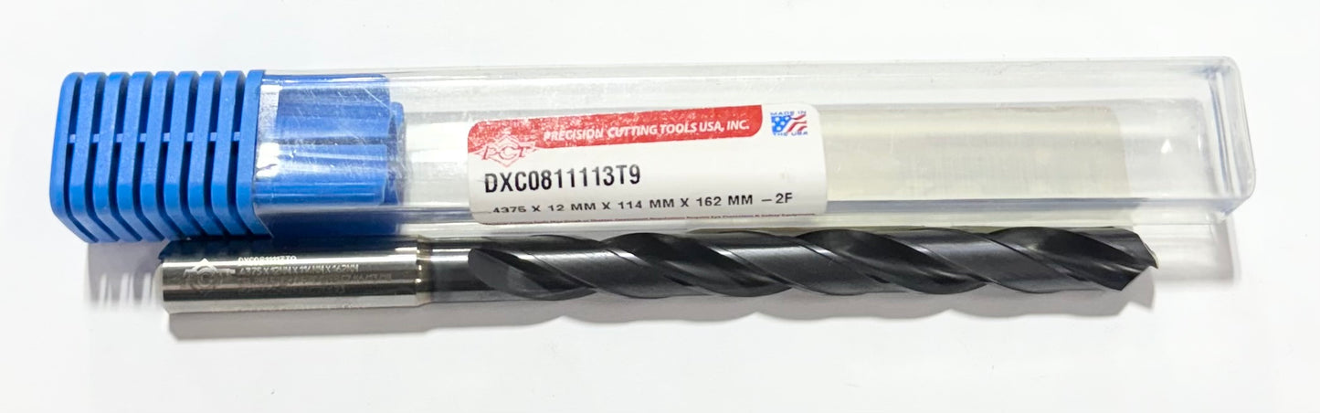 RapidKut 7/16" Solid Carbide Drill 8xD Coolant Thru 2 Flute TiAlCN 140 Deg