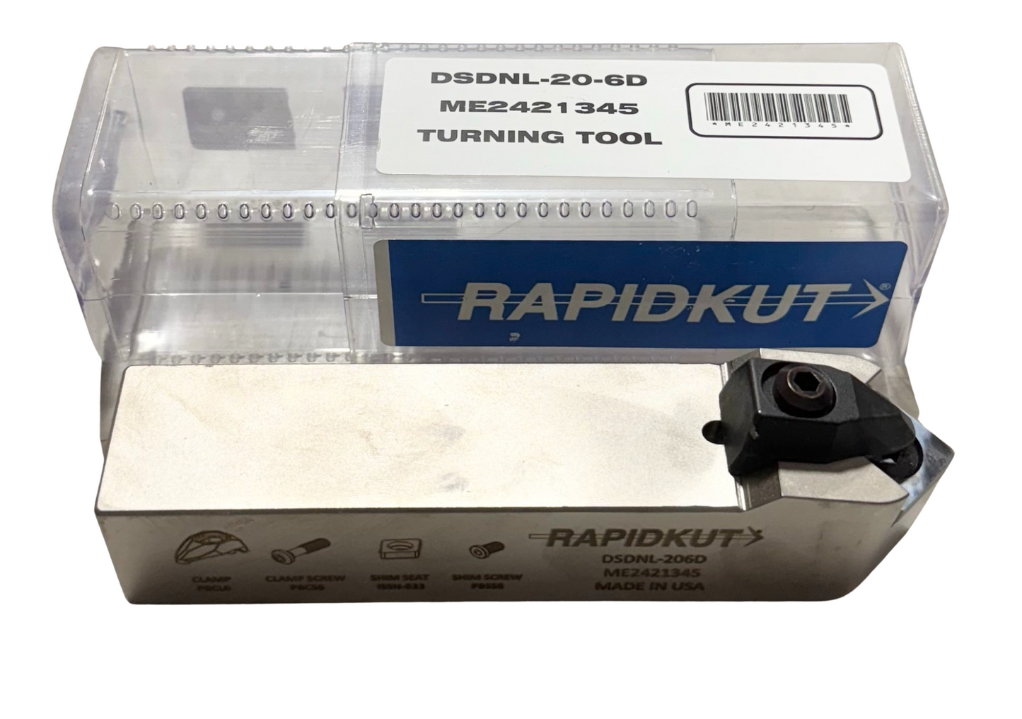 RapidKut DSDNL-20-6D Indexable Turning Tool 1-1/4" x 1-1/4" x 6"