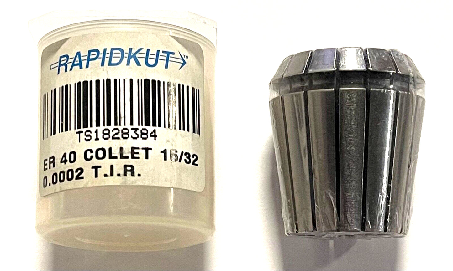 RapidKut ER40 15/32" Steel Sealed Collet 0.0002 T.I.R.
