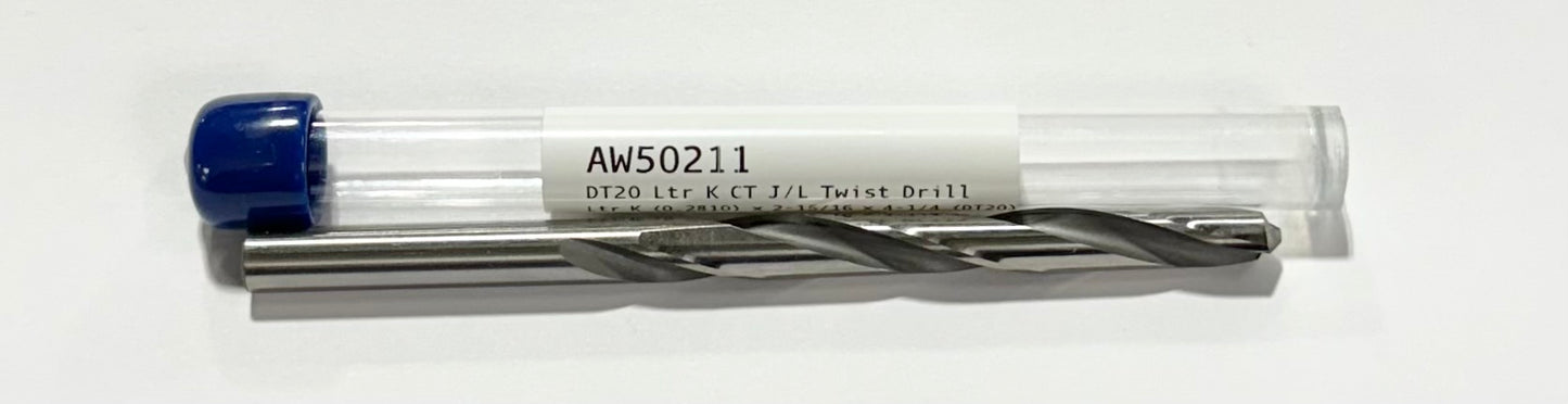RapidKut Letter K Carbide Tipped Jobber Length Drill Bit USA Made