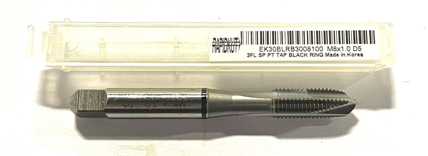 RapidKut M10 x 1.25 HSSE-V3 Spiral Point Plug Tap Black Ring 3FL D5 HP Tap