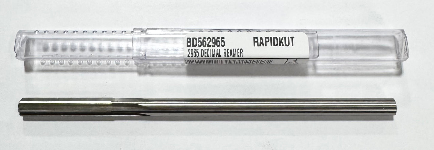 RapidKut .2965 HSS Chucking Reamer Straight Shank/Straight Flute USA Made