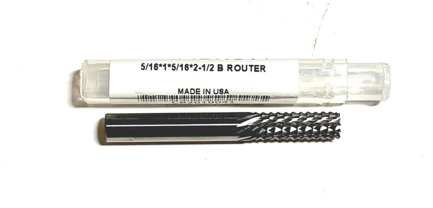 Rapidkut 5/16" x 5/16" x 2-1/2" Solid Carbide Router Burr End Cut USA Made