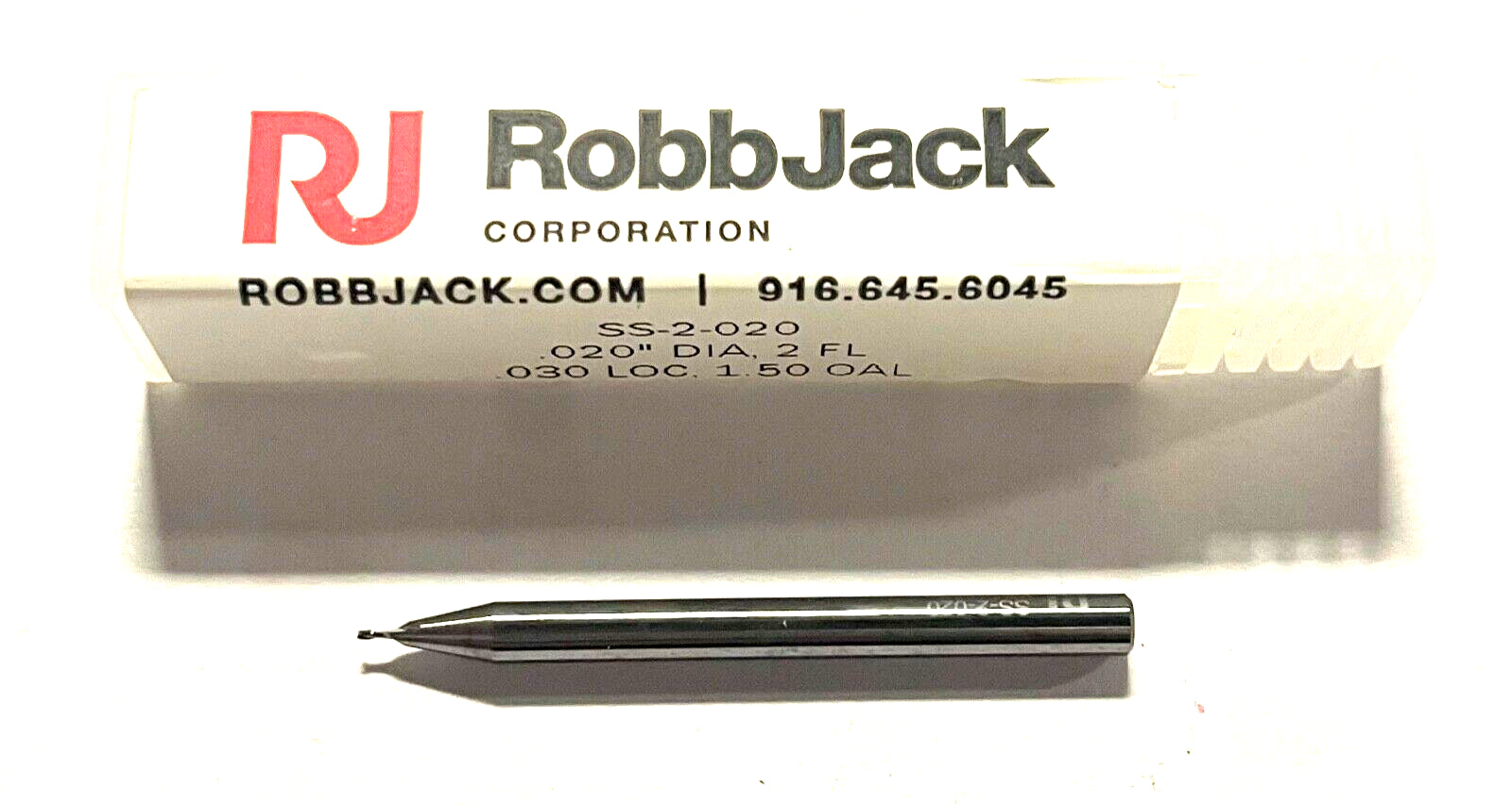 Robb Jack .020" Carbide End Mill 2 Flute 30° Helix USA Made