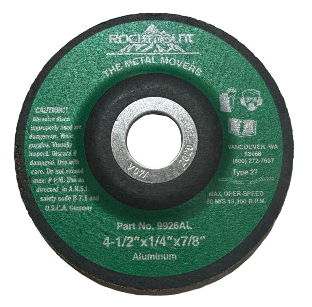Rockmount 4-1/2" x 1/4" x 7/8" Grinding Wheel T27 Aluminum 25 Pack