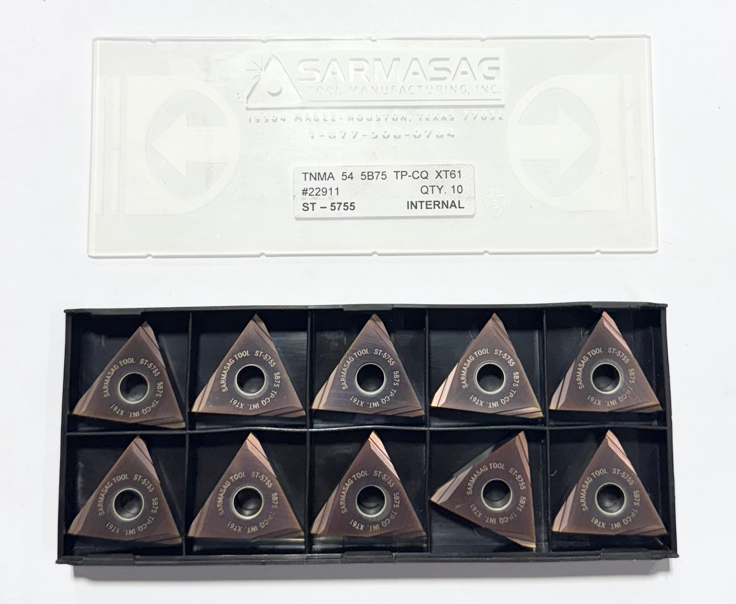 SARMASAG Carbide Insert TNMA 54 5B75 TP-CQ XT61 Thread Turning Inserts 10 Pack