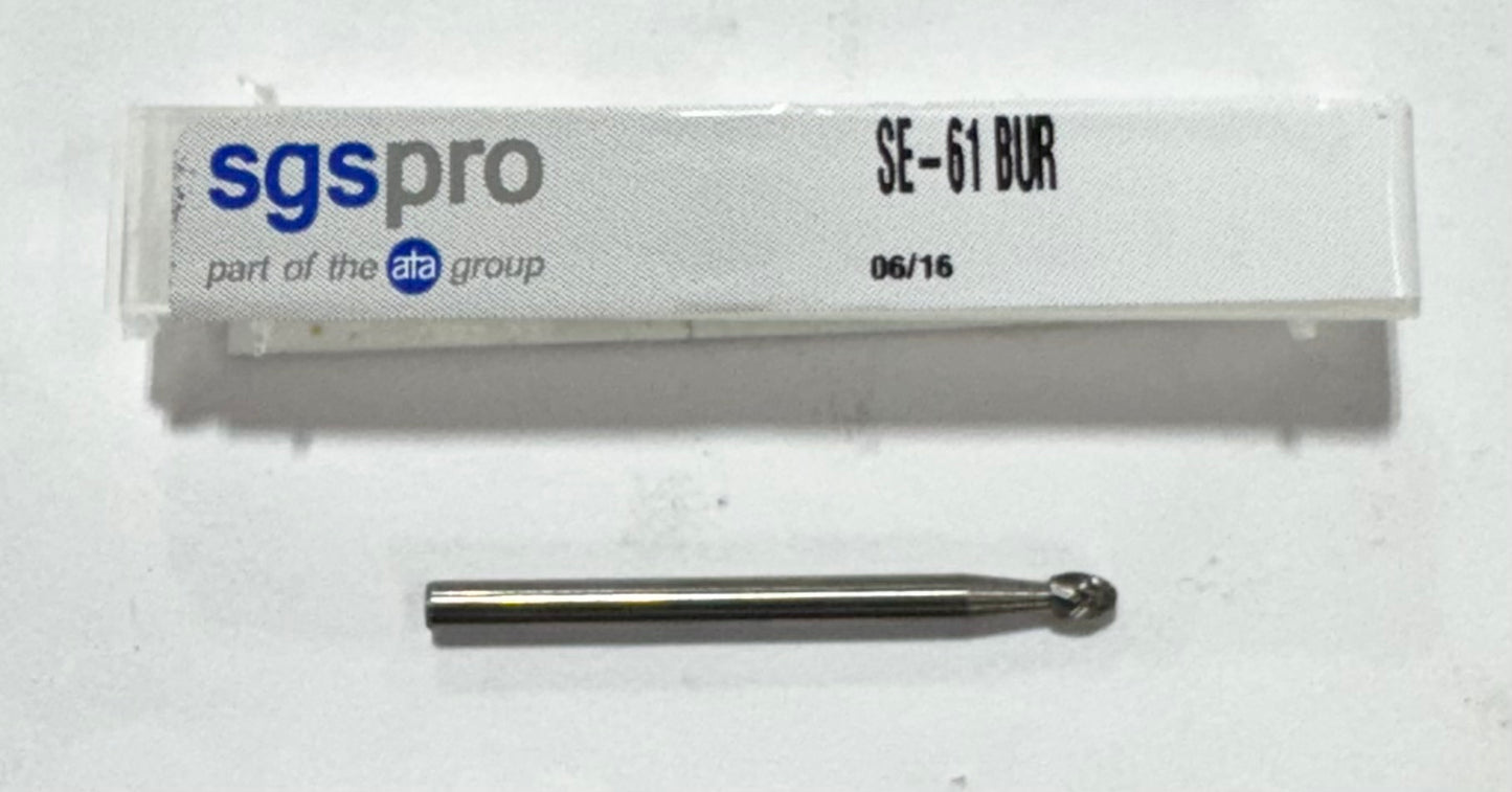 SGS PRO 3/32" Carbide Burr SE-61, Oval Shape, Single Cut