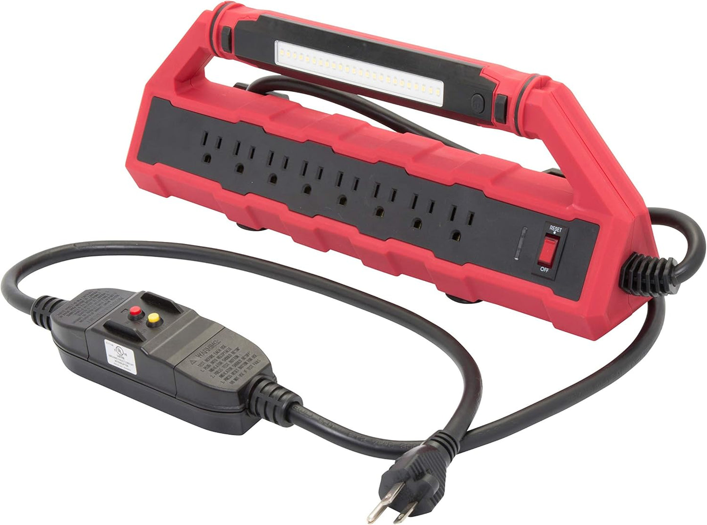STEELMAN PRO 92662 15 Amp 8 GFCI Power Station with 2-USB Outlets and Detachable Work Light