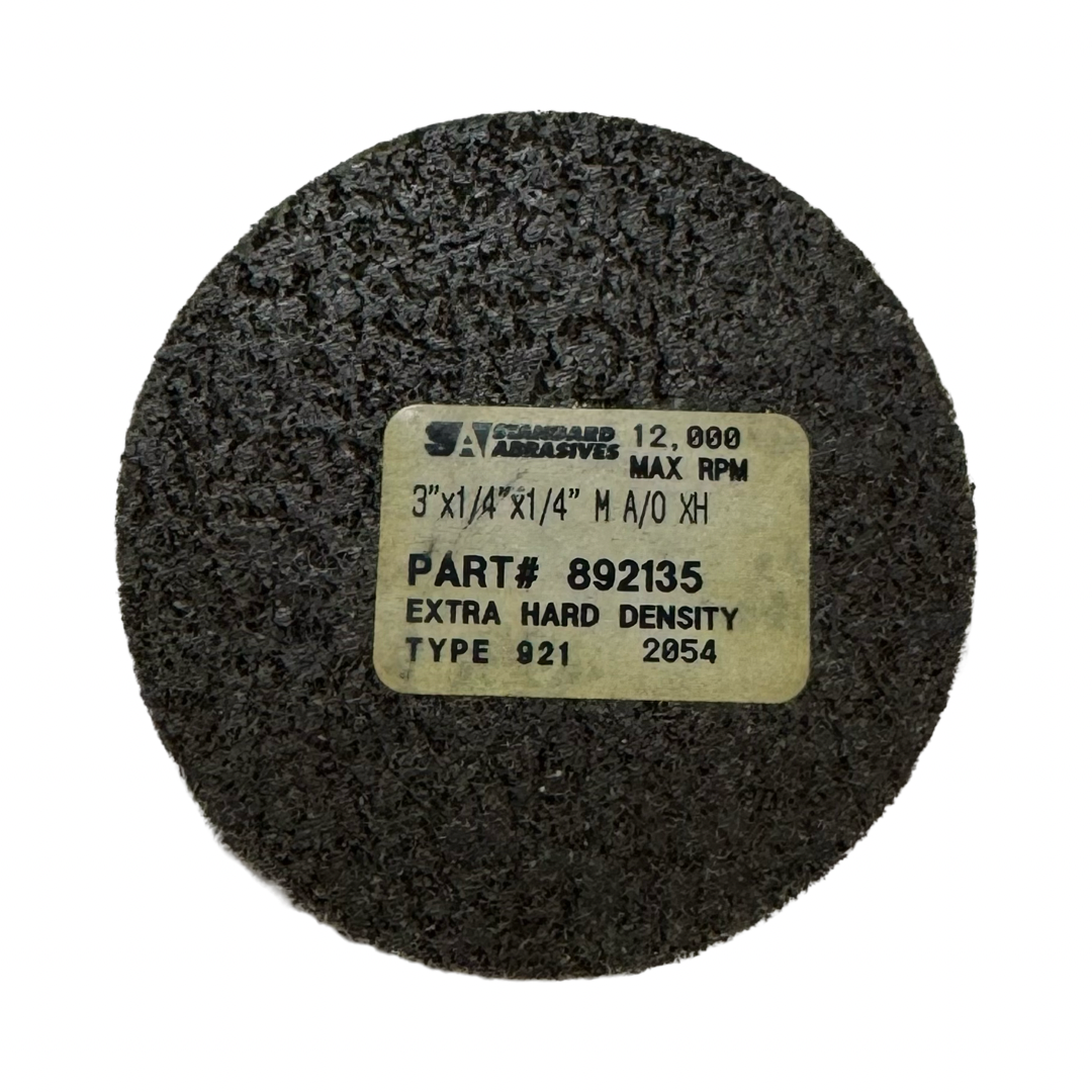 Standard Abrasives 3" x 1/4" x 1/4" Unitized Wheel AO Extra Hard Density