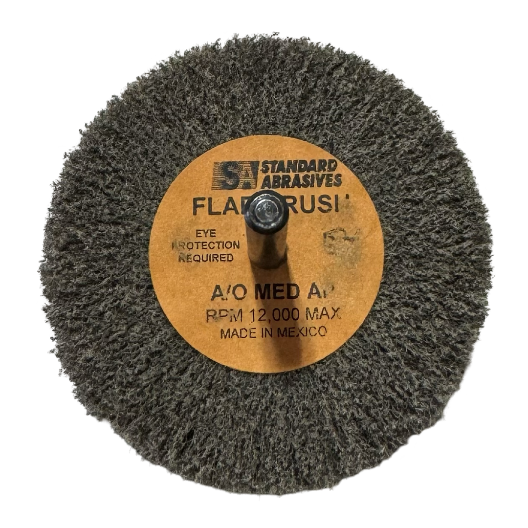 Standard Abrasives 3" x 2" x 1/4" Buff & Blend Mounted Flap Brush Aluminum Oxide MED