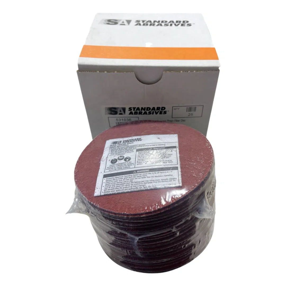 Standard Abrasives 4-1/2" Quick Change Ceramic Resin Fiber Disc 60 Grit 25 Pack
