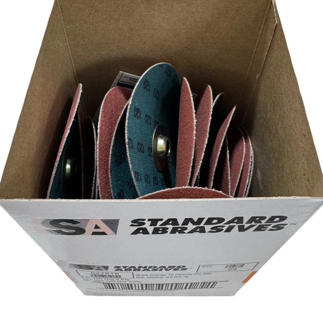 Standard Abrasives 4" Quick Change Sanding Discs TS 120 Grit Ceramic 25 Pack
