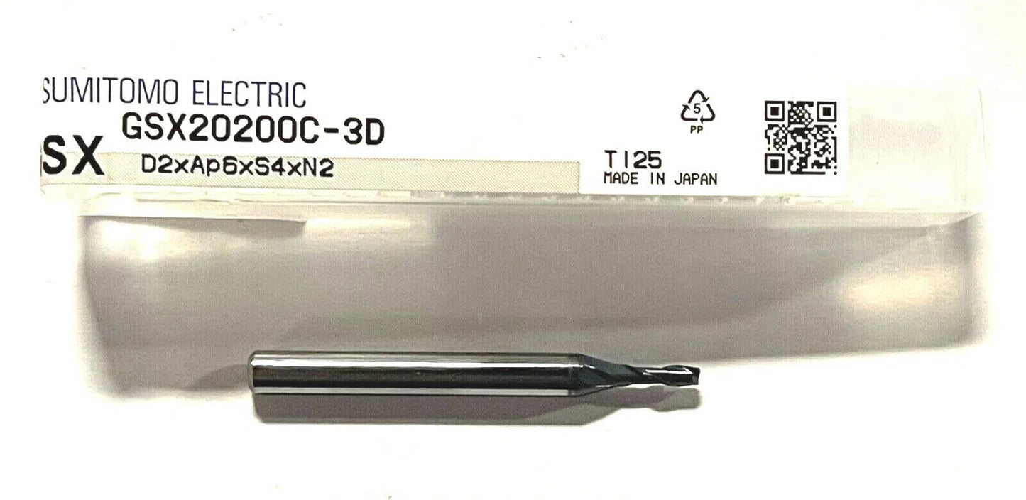 Sumitomo 2mm Carbide End Mill 30° Variable Helix TIAlCrN Finish 2 Flute