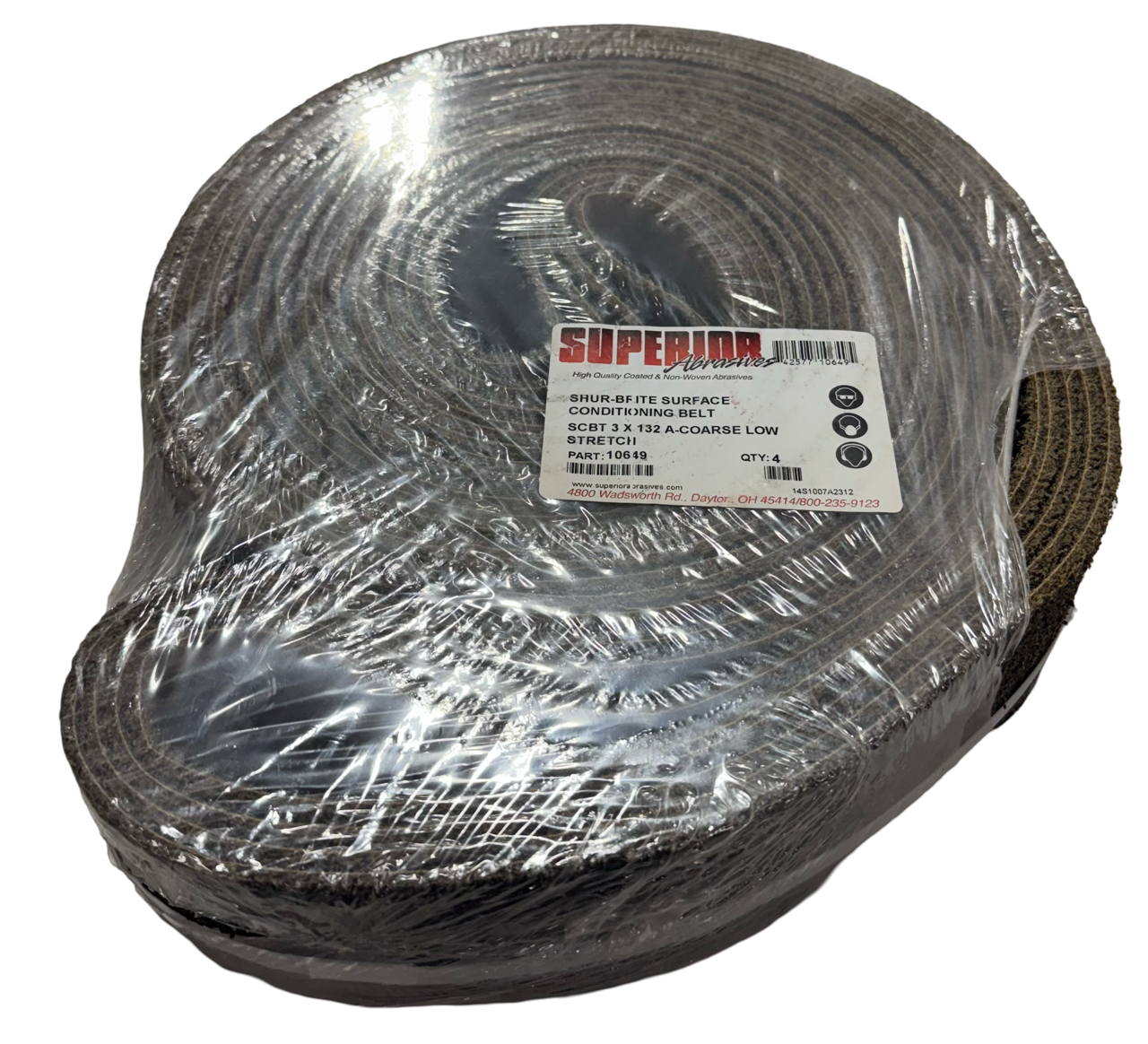 Superior Abrasives 3" x 132" Surface Conditioning Sanding Belts Coarse 4 Pack