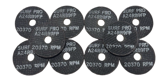 Surf-Pro 3" x 1/4" x 5/8" Grinding Wheels Type 1 24 Grit Aluminum Oxide 10 Pack