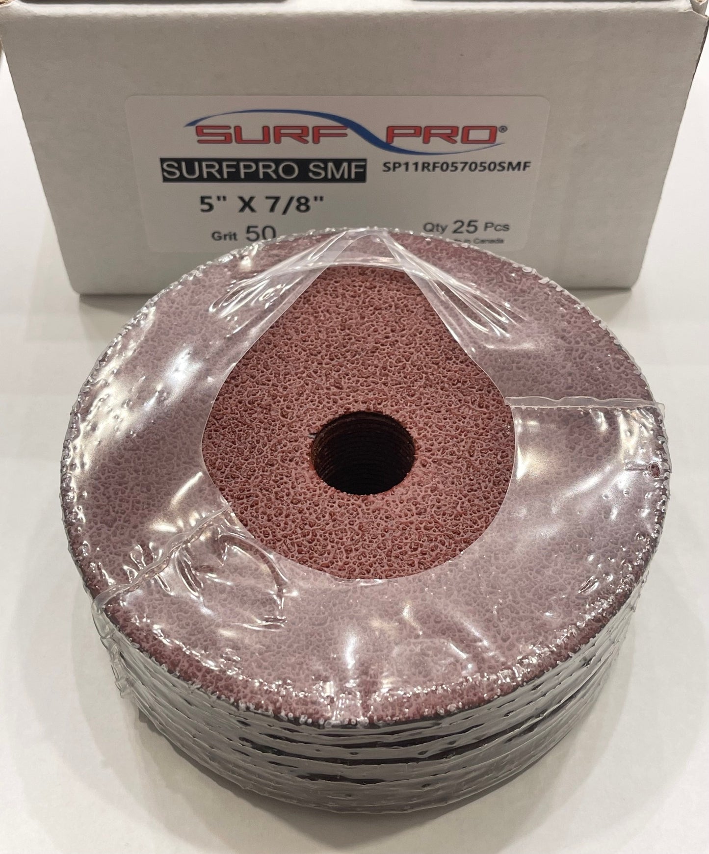 Surf-Pro 5" x 7/8" Resin Fiber Sanding Discs 50 Grit 25 Pack