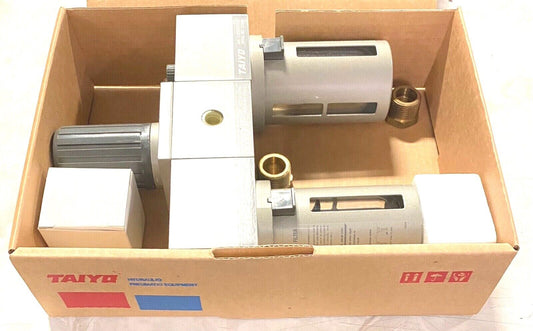TAIYO 3/4" 1/2" Trio Filter Regulator Lubricator Air Combination Set UMFRL-20