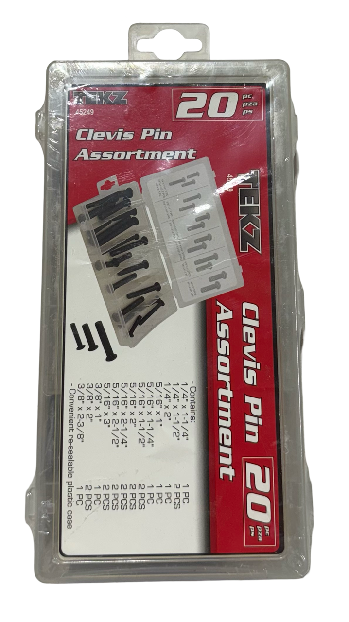 TEKZ 20 Piece Clevis Pin Assortment 45249