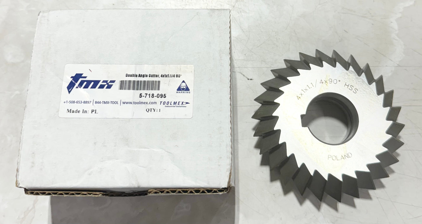 TMX 90° HSS Double Angle Milling Cutter 4" x 1" x 1-1/4"
