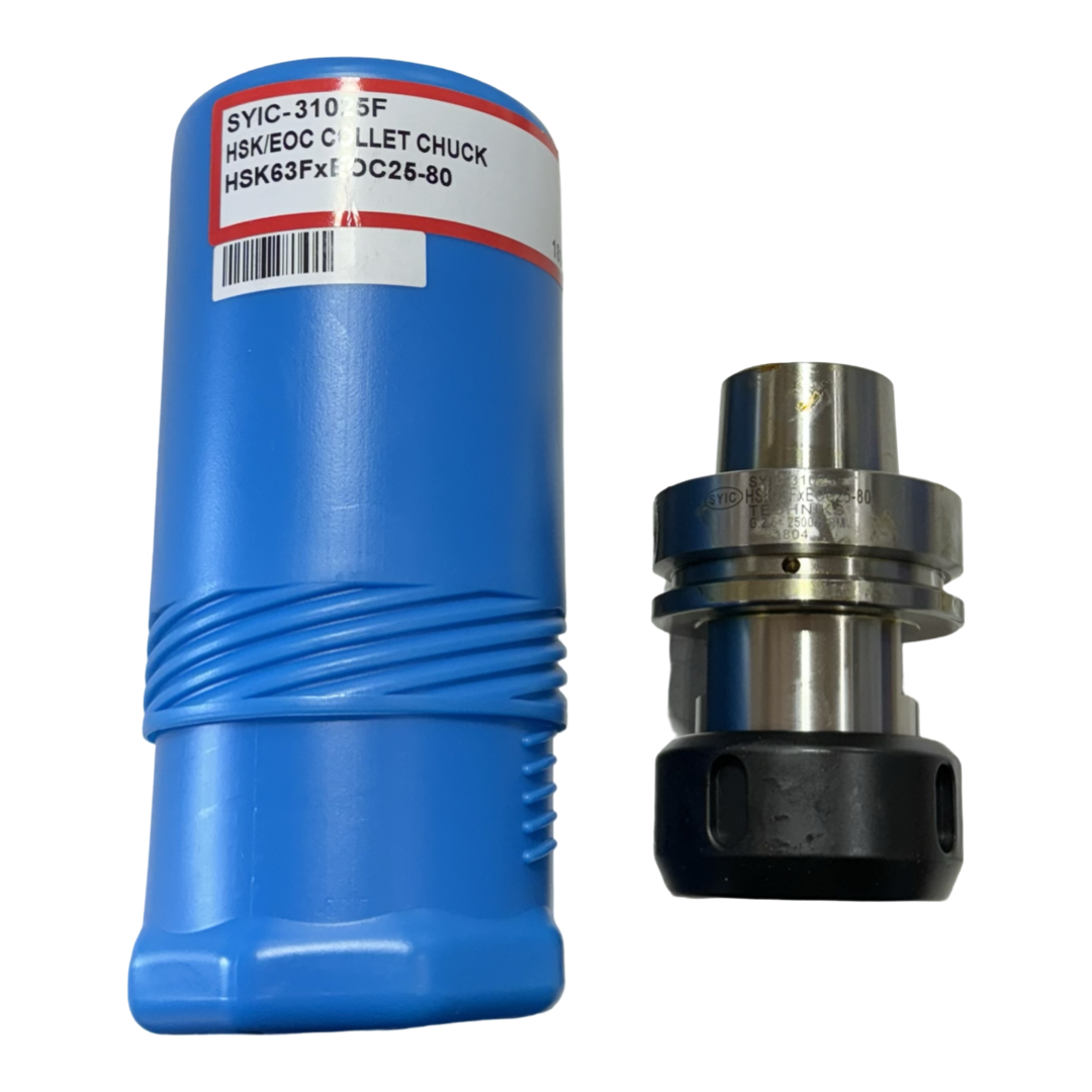 Techniks HSK63 F x SYOZ 25 - 80mm Slotted Nut Collet Chuck 31025F