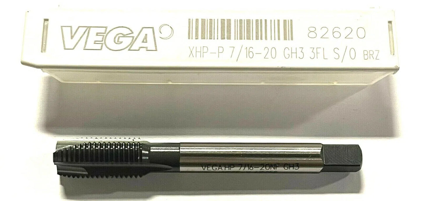 VEGA 7/16-20 Tap HSSE-V Spiral Point Plug Tap GH3 3FL Steam Oxide XHP-P