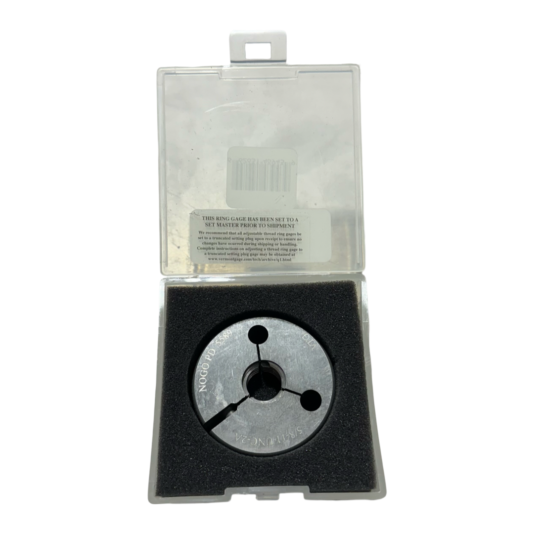 Vermont Gage Threaded Ring Gage 5/8-11 Thread, UNC, Class 2A, No Go