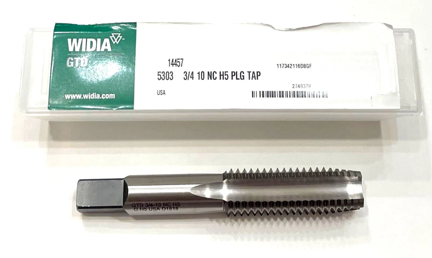 WIDIA 3/4"-10 HSS Hand Tap 4 Flute H5 Plug Tap USA Made 2749379