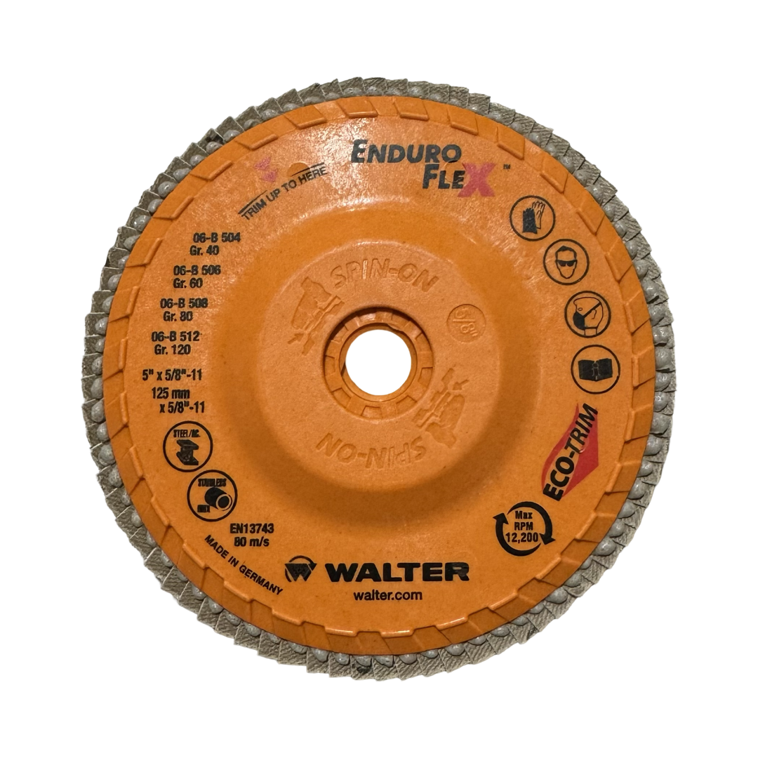 Walter Enduro-Flex 5" x 5/8-11 Flap Disc 120 Grit Zirconia Alumina