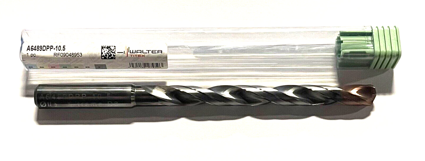 Walter-Titex 10.5mm Solid Carbide Drill 8xD High Performance Coolant Thru Drill