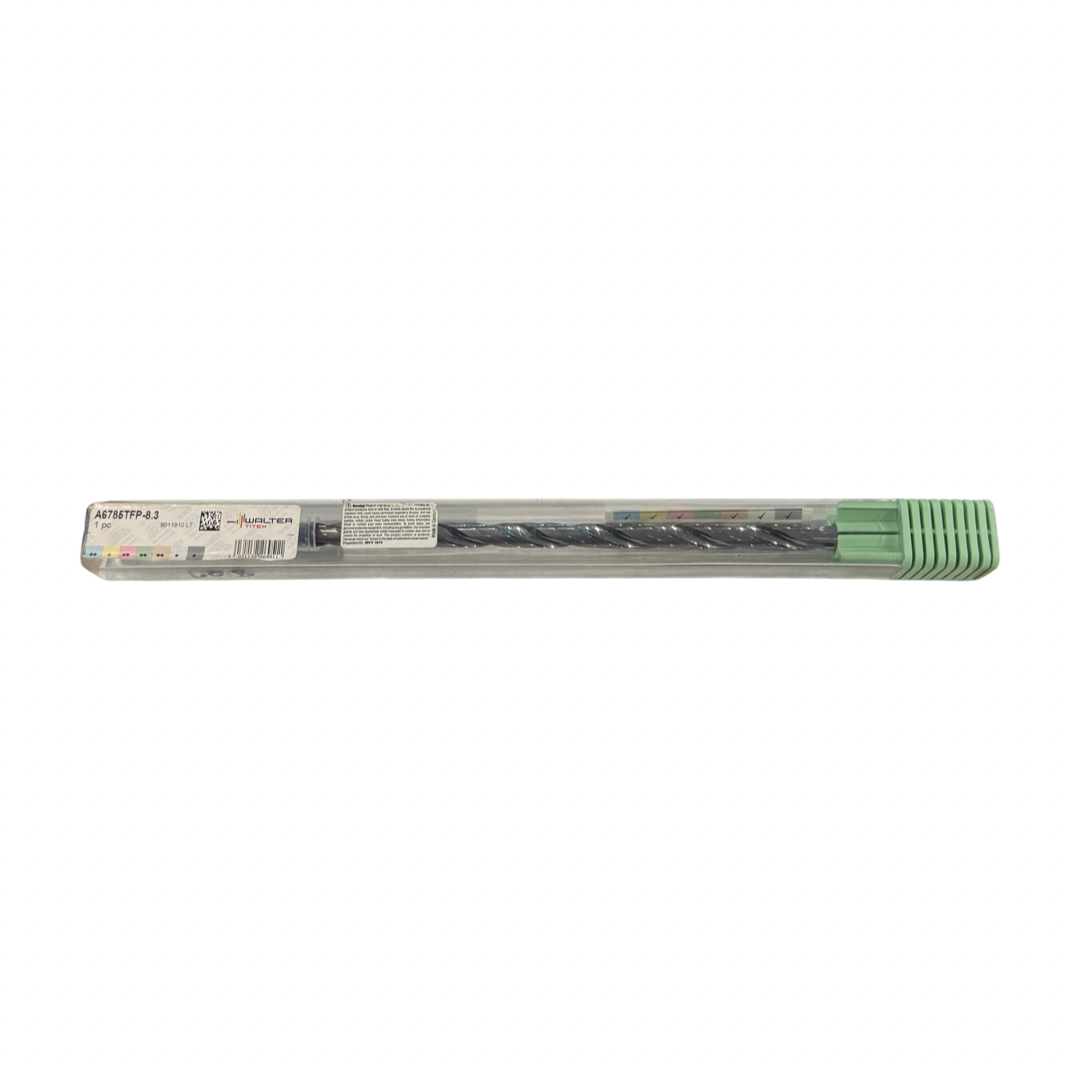 Walter-Titex 8.3mm Solid Carbide Drill 20xD TiNAl Coated 2 Flute Coolant Thru