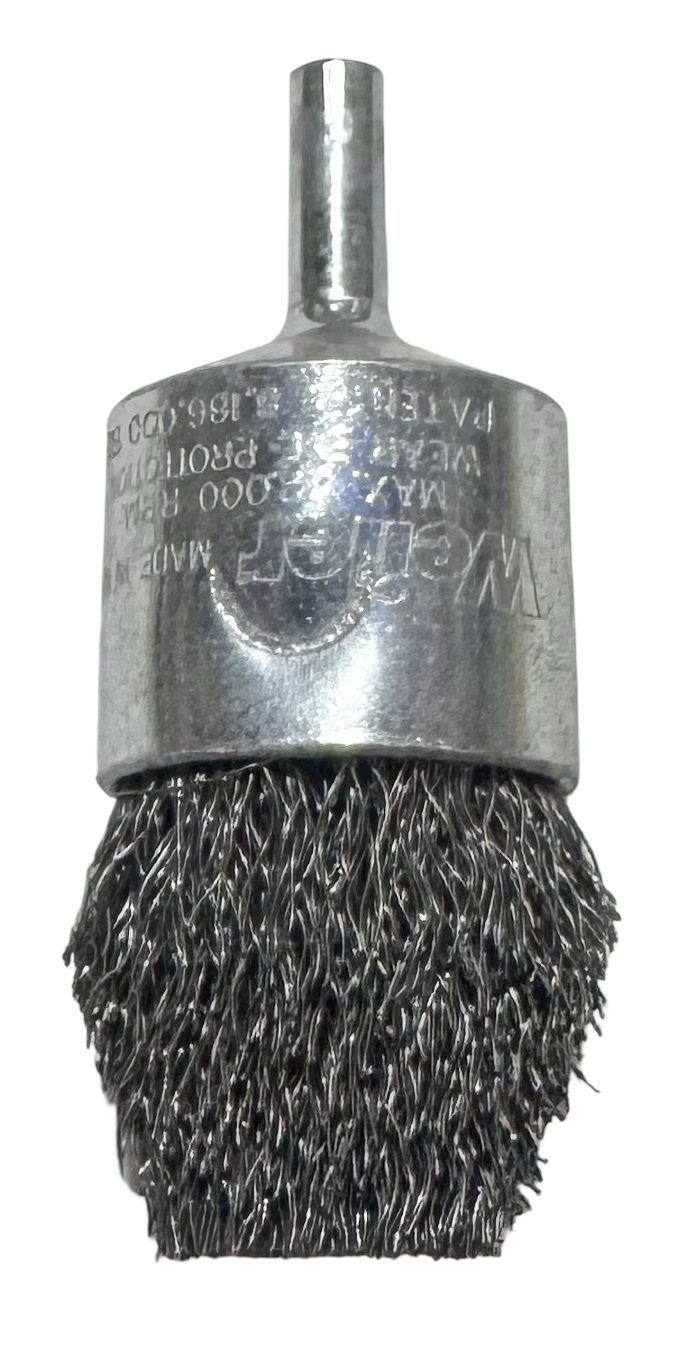 Weiler 1" Controlled Flare End Brush .0104" Steel Fill 1/4" Shank USA