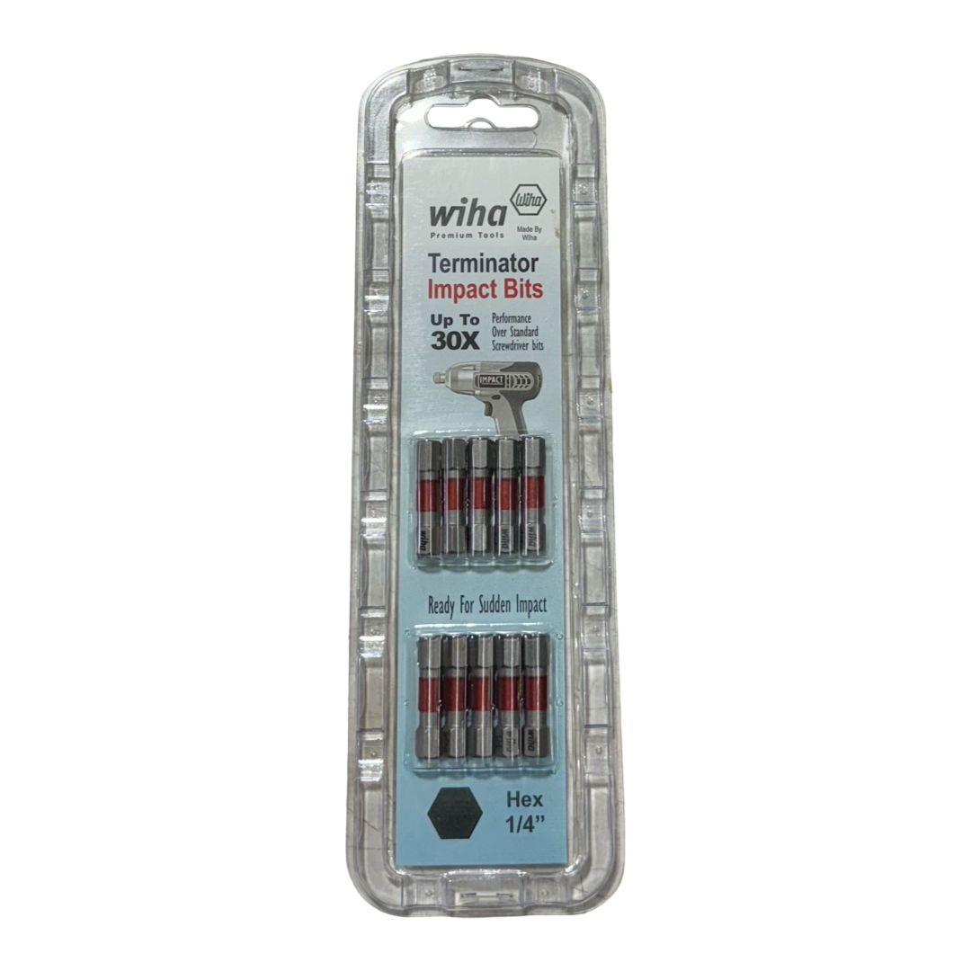 WihaTerminator Impact Insert Bit Hex 1/4" x 29mm 10 Pack