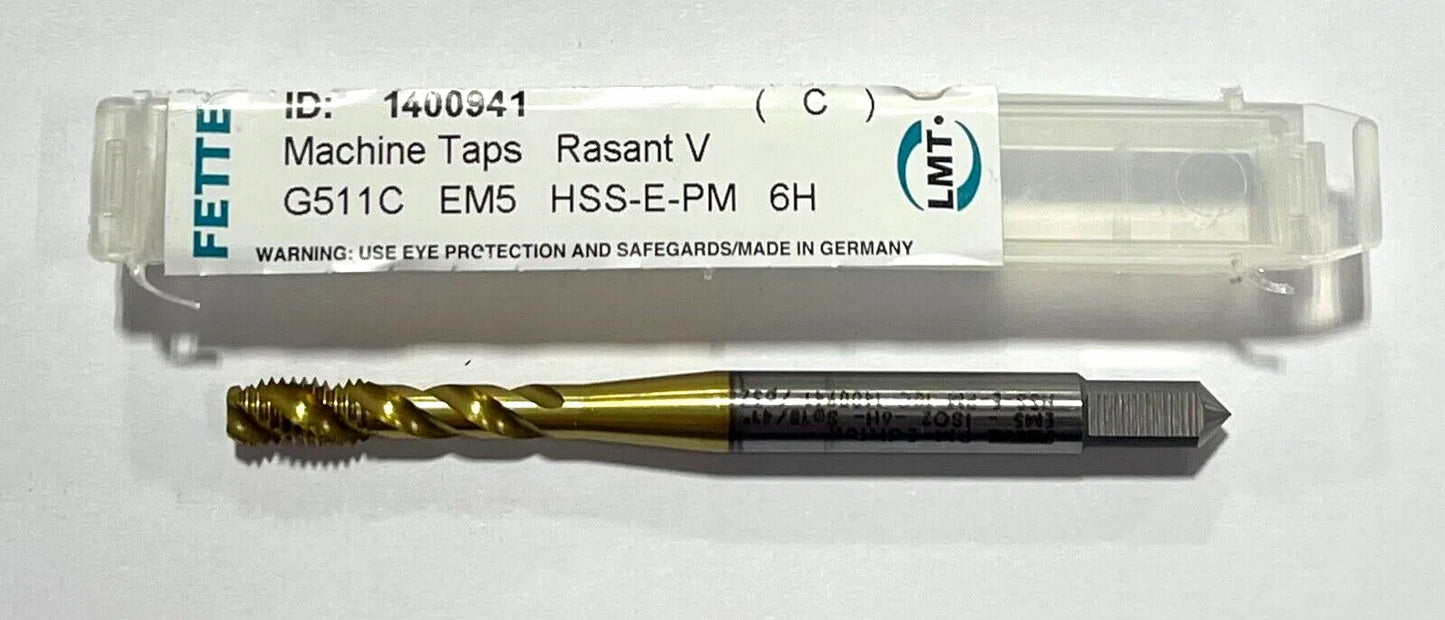LMT M5 x 0.8mm HSS-E-PM Spiral Flute Tap TiCN Plus Multi Layer 3FL 6H