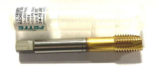 FETTE 3/4-10 UNC Tap HSS-E-PM Spiral Point Bottoming Tap TiCN Plus Coating 3FL