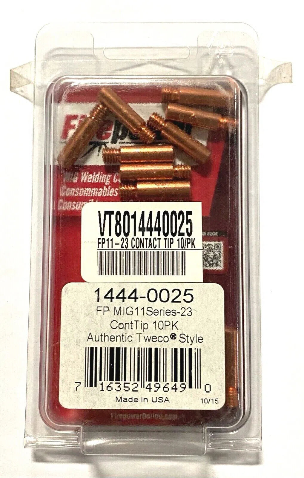 Firepower Replacement MIG Gun Contact Tip 0.023" 180 AMP 1444-0025