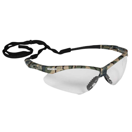 Nemesis Safety Glasses Clear Anti-Fog Lens Camo Frame 22608