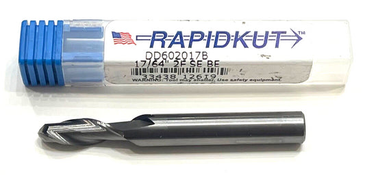 RapidKut 17/64" Carbide Ball Nose End Mill 2 Flute USA Made